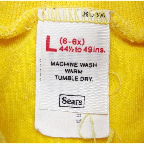 Vintage Sears Bright Yellow Mock Neck Tee Sz 5T - Picture 3 of 3